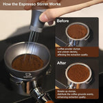 Load image into Gallery viewer, WDT Espresso Distribution Tool Espresso Stirrer Tools for Barista, 0.35mm 7 Needles Espresso Coffee Stirrer with Extra 7 Replaceable Needles, Aluminum Alloy Handle with Stand (Grey)