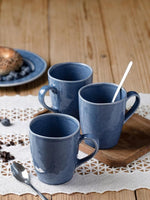 Load image into Gallery viewer, famiware Aurora Coffee Mugs, 14oz Mug Set of 4, Stoneware Mug, Cups for Kitchen, Cappuccino, Latte, Reactive Glaze, Microwave Safe, Scractch-resistant, Lagoon Blue