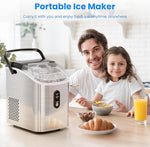 Load image into Gallery viewer, Antarctic Star Nugget Ice Makers Countertop, Portable Ice Maker Machine with Self-Cleaning, 35lbs/24H, Crushed Ice Machine with Handle &amp; Scoop for Home, Kitchen, Office and Camping(Stainless Steel)