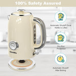 Load image into Gallery viewer, Electric Stainless Steel Tea Kettles1500W-1.7L-with Thermometer, Auto Shut-Off &amp; Boil-Dry, Cool Touch Handle, BPA Free Kettle &amp; Hot Water Kettle (Beige)