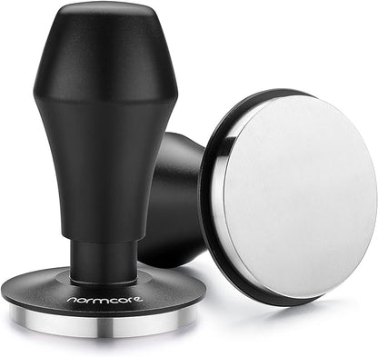 Normcore Coffee Tamper 57mm, Spring-loaded Tamper V4, Barista Espresso Tamper Flat Base with 15lb / 25lb / 30lbs Springs, Anodized Aluminum Handle and Stand, Fits Ascaso Lelit 57mm portafilters