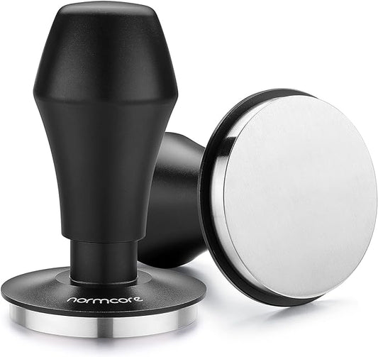 Normcore Coffee Tamper 57mm, Spring-loaded Tamper V4, Barista Espresso Tamper Flat Base with 15lb / 25lb / 30lbs Springs, Anodized Aluminum Handle and Stand, Fits Ascaso Lelit 57mm portafilters