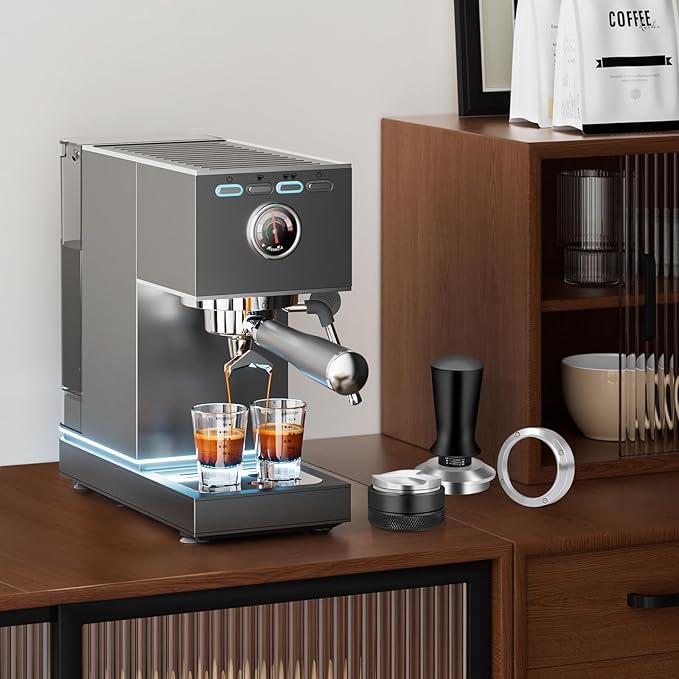 51mm Espresso Accessories Kit, Espresso Distribution Tool, Spring Loaded Calibrated Tamper and Dosing Funnel Set, Coffee Distributor Leveler Fits 51 mm Espresso Machines and Portafilters