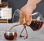 Load image into Gallery viewer, Pour Over Coffee Maker with Reusable Stainless Steel Drip Filter, Lead-Free Borosilicate Glass Coffee Carafe with Modern Wooden Collar for 1-2Cup, Diamond Clear (400ml/13.5oz)