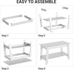 Load image into Gallery viewer, 31.5 Inch Coffee Table with 2-Tier Storage – Modern Industrial Farmhouse Coffee Table for Living Room, Compact Durable MDF &amp; Particle Board, Easy Assembly, Black Center Table for Living Room or Office