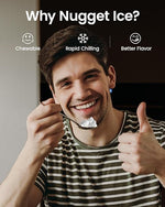 Load image into Gallery viewer, Nugget Ice Maker Countertop, 34lbs/Day, Portable Sonic Pebble Ice Maker with Self-Cleaning, Fast Ice in 6 Mins, Compact Crushed Pellet Ice Machine for Home/Office/Kitchen/RV/Camping, Black