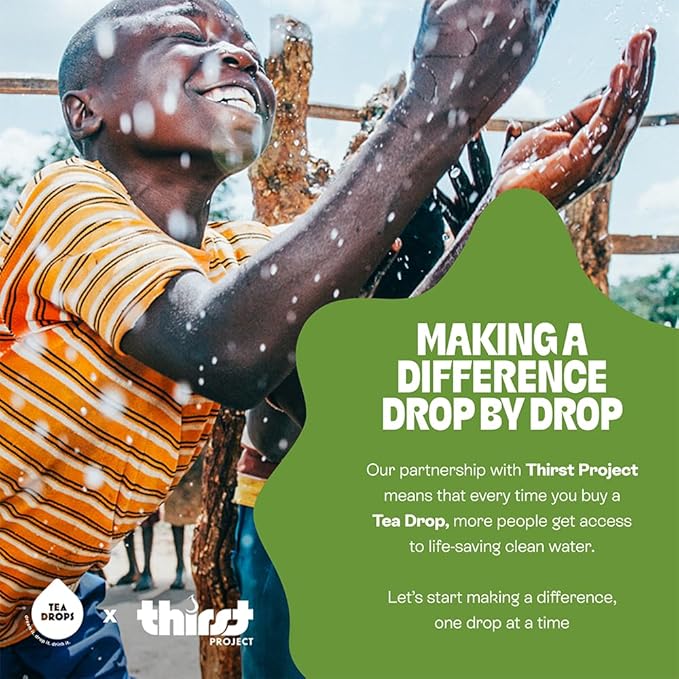 Tea Drops 30 Bulk Pack Organic Matcha Bagless Tea - Loose Leaf, Lightly Sweetened, On-The-Go. Plastic-Free - Iced or Hot