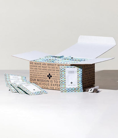 Art of Tea | Organic Jasmine Reserve (Jasmine Tea) | 50 Eco Friendly Pyramid Tea Bag Sachets