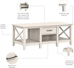 Load image into Gallery viewer, Bush Furniture Key West Coffee Table with Storage in Linen White Oak