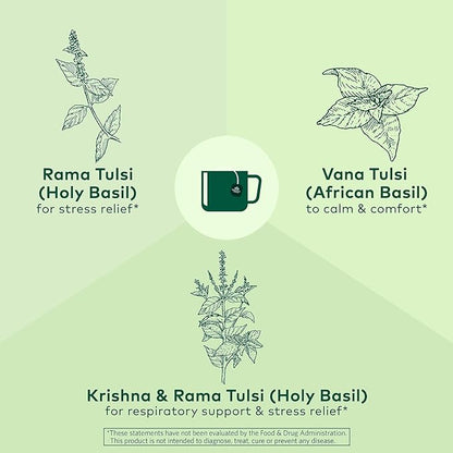 ORGANIC INDIA Tulsi Original Herbal Tea - Holy Basil and African Basil Calming and Stress Relief Tea, Immune Support, USDA Certified Organic, Non-GMO, Caffeine-Free - 18 Infusion Bags, 3 Pack