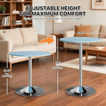 Load image into Gallery viewer, Magshion 23.5" Round Adjustable Height Bar Table, 27.5"-36" Range, 360° Swivel MDF Top Pub Table for Dining, Café, Cocktail, Blue