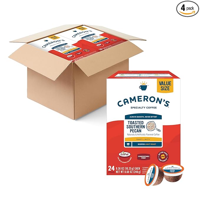 Cameron's Coffee Single Serve Pods, Flavored, Toasted Southern Pecan, 96 Count