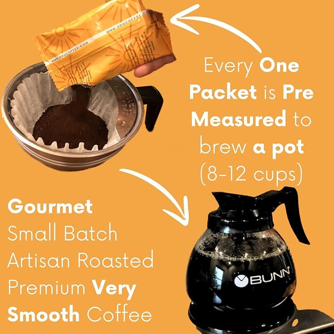 Ground Coffee | Gift Set Sampler Pack Variety Medium, Dark, & Flavored Roast Low Acid Mold Free Pouches | Gourmet Bulk Packets | Highest Rated Individual Premeasured Powder Bags for 12 Cup Drip Maker
