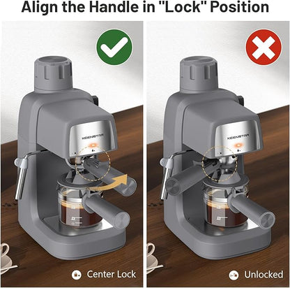 3.5Bar Espresso Machine with Milk Frother, 800W Compact Espresso and Cappuccino Machine with Preheating Function, 4 Cup Espresso Maker for Cappuccino or Latte, Gift for Coffee Lover