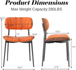 Load image into Gallery viewer, Modern PU Leather Dining Room Chairs Set of 4, Upholstered Kitchen Chairs with Walnut Bentwood Back and Metal Legs Adjustable Feet for Kitchen Dining Room(Orange)