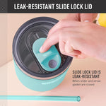 Load image into Gallery viewer, THERMOS Stainless Steel Cup Holder Mug - 40 Ounce, Sea Green - Insulated Tumbler with Lid and Straw, Plus Leak-Resistant Slide Lock