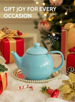 Load image into Gallery viewer, Sweese Teapot, Porcelain Tea Pot with Stainless Steel Infuser, Blooming &amp; Loose Leaf Teapot - 27ounce, Turquoise