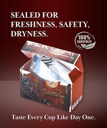 EZR Leaf English Breakfast Premium Whole Leaf Ceylon Black Tea, 20 counts 2.1 Once, Rich Flavor & Bold Aroma Blend, A Morning Ritual in Every Cup