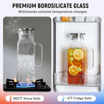 Load image into Gallery viewer, Netany 2 Pack 2 Liters/68 oz Square Glass Pitcher with Lid and Handle for Fridge, Iced Tea and Coffee Carafe Beverage Serveware, Heat Resistant Borosilicate Water Jug for Hot/Cold Drinks and Milk