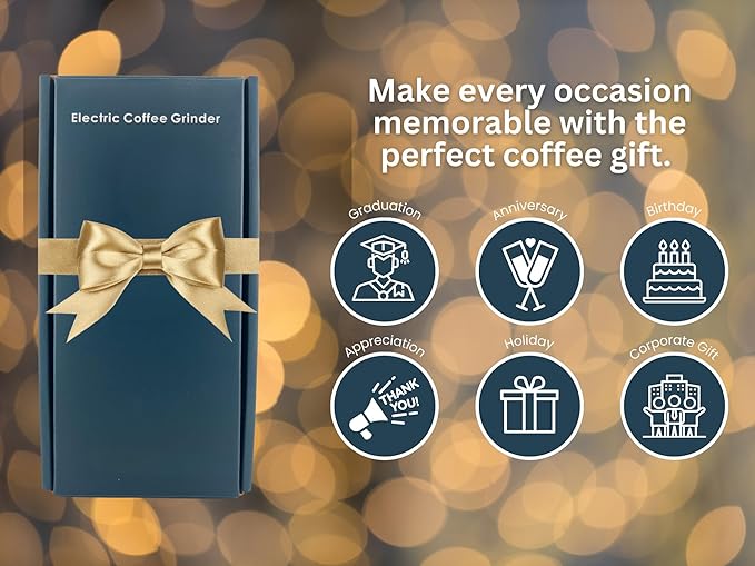 Electric Coffee Grinder, Premium Stainless Steel Burr Coffee Grinder, Espresso Grinder Electric, Portable Coffee Grinder, Perfect Coffee Brew for Home, Travel, Camping and Office (Gray)