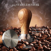 KYONANO Espresso Coffee Tamper 51mm - Espresso Press Tamper- Espresso Hand Tamper with Stainless Steel Base and Scented Rosewood Handle - Compatible with 51mm Delonghi Bottomless Portafilter