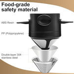 Load image into Gallery viewer, Pour Over Coffee Dripper, Reusable Stainless Steel Pour Over Coffee Filters, Easy to Clean Camping Coffee Filter, Portable Collapsible Coffee Maker, Paperless Travel Coffee Makers