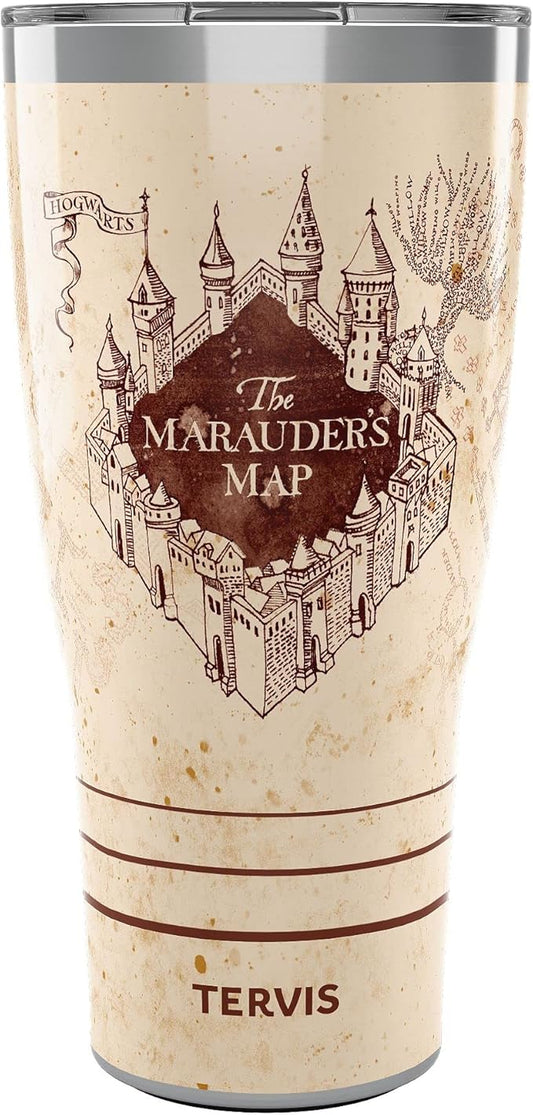 Tervis Traveler Harry Potter The Marauder's Map Triple Insulated Insulated Tumbler Travel Cup Keeps Drinks Cold & Hot, 30oz, Stainless Steel