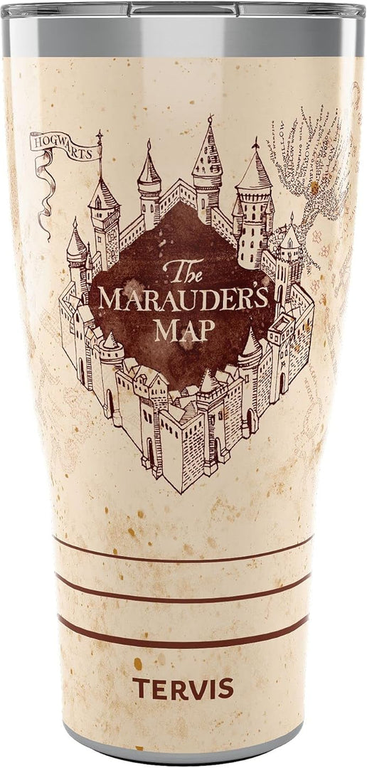 Tervis Traveler Harry Potter The Marauder's Map Triple Insulated Insulated Tumbler Travel Cup Keeps Drinks Cold & Hot, 30oz, Stainless Steel