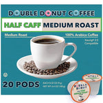 Load image into Gallery viewer, Double Donut Coffee Half Caff Coffee Pods, Single Serve Half Caffeine Coffee Pods For Keurig K Cup Brewers, Medium Roast, 20 Count