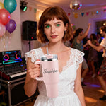 Load image into Gallery viewer, Ships Next Day,Birth Flower 40 Oz Tumbler with Handle and Straw, Personalized Tumbler with Name Insulated Cup Reusable Stainless Steel Water Bottle Travel Mug Christmas Birthday Gifts for Women