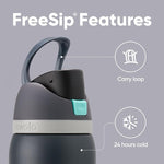 Load image into Gallery viewer, Owala FreeSip Insulated Stainless Steel Water Bottle with Straw for Sports, Travel, and School BPA-Free Sports Water Bottle, 40 oz, Foggy Tide