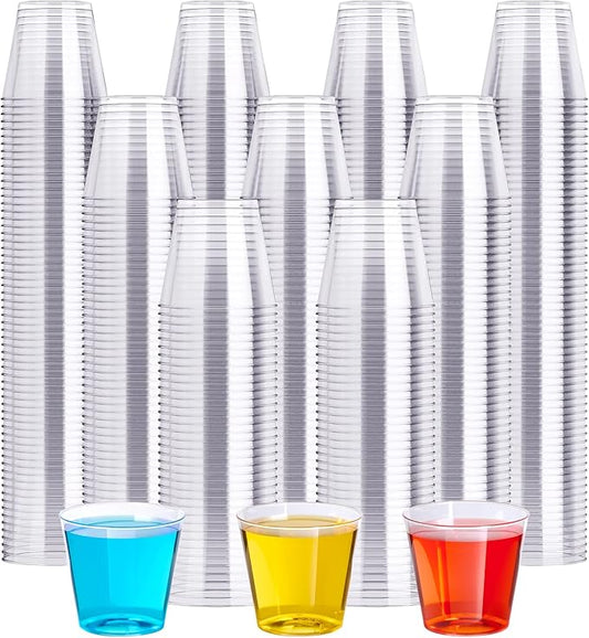 1 OZ 500 Pack Plastic Shot Glasses, Disposable Cups, 1 Ounce Tasting Cups Party Cups Perfect for Whiskey, Wine Tasting, Food Samples, and Parties