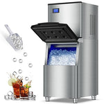 Load image into Gallery viewer, Commercial Ice Maker Machine 460LBS/24H 360LBS Ice Bin LCD Touch Screen Self Cleaning Function Freestanding Ice Maker 156 Counts Ice Ready in 5-10 min Clear Ice Cube for Cafe, Bar, Home