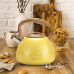 Load image into Gallery viewer, harriet Tea Kettle, Tea Pot for Stovetop, 2.5QT Whistling Kettle with 5-Layers bottom, Food Grade Stainless Steel Kettles with Hot-Resistant Handle Gas Electric Applicable, Yellow