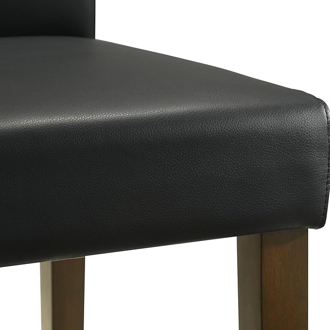 CHITA Counter Height Bar Stools Set of 2, 27" H Seat Height Upholstered Barstools, PU Leather in Black