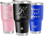 Load image into Gallery viewer, Personalized Tumbler with Pictures Text Name, Custom Double Wall Insulated 20oz Coffee Tumbler, Personalized Gifts for Women Men Friend, Christmas Gifts w/Lid (30oz Engraved)