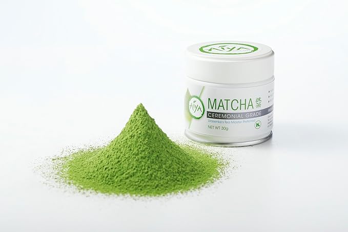 Aiya Authentic Japanese Premium First Harvest Ceremonial Grade Matcha Green Tea Powder - Vegan-Friendly, Zero Sugar, Gluten-Free - 30g Tin