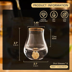 Load image into Gallery viewer, 【2025 New Design】DUJUST‌ Elegant Curvaceous Shot Glass(1.5oz), Crystal Shot Glass Set Decorated with 24K Gold Leaf Flakes BPA-Free &amp; Lead-Free, Perfect for Décor &amp; Collection, Gift Choices - 6 pcs