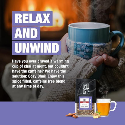 Tiesta Tea - Cozy Chai, Loose Leaf, Spiced Chai Rooibos Tea, Premium Caffeine-Free Herbal Blend, Makes Hot or Iced & Up to 200 Cups, 16oz Resealable Bulk Pouch