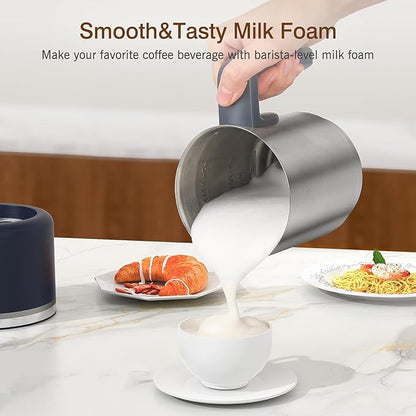 SIMPLETASTE Milk Frother, 4 in 1 Electric Milk Steamer, 16.91oz/500ml Automatic Warm and Cold Foam Frother for Coffee, Latte, Macchiato, Cappuccino, Hot Chocolate