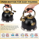 Load image into Gallery viewer, Tea Kettle -3.0 Quart Tea Kettles Stovetop Whistling Teapot Stainless Steel Tea Pots for Stove Top Whistle Tea Pot