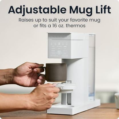 Chefman Caffeinator Single Serve Coffee Maker, Brew Kcups & Grounds, Drip Coffee Machine with Brew Strength Settings, Iced Coffee Function, 48 oz. Removable Water Reservoir