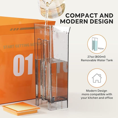 3 in 1 Single Serve Coffee Maker,Fast Brew in 1 minute 19Bar Pump Coffee Machine for K*Cup、NES*press and Ground Coffee,with 27oz Removable Water Reservior, Orange Espresso Coffee Machine