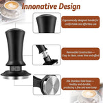 Load image into Gallery viewer, Coffee Espresso Tamper 51mm with WDT Tool Calibrated Spring Loaded, Coffee Tamper with Silicone Tamper Mat,Black Espresso Distribution Tool,Stainless Steel Base Tamper for Espresso Coffee Machine