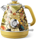 Load image into Gallery viewer, Hazel Quinn X Eduardo Recife Electric Kettle - 1200W Fast Water Boiling, 1.7L/57oz, All 304 Stainless Steel Interior, BPA-Free, Auto Shut-Off, Cordless Retro Teapot with Thermometer - Floral Patterned