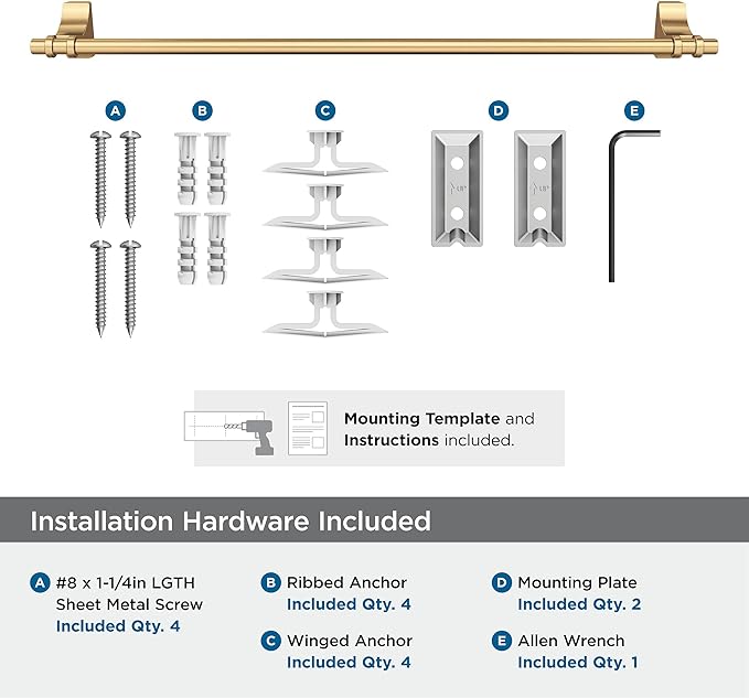 Amerock BH36054CZ | Champagne Bronze Towel Bar | 24 in (610 mm) Towel Rack | Davenport | Bathroom Towel Holder | Bathroom Hardware | Bath Accessories