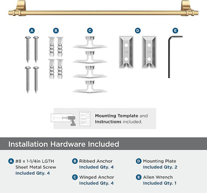 Amerock BH36054CZ | Champagne Bronze Towel Bar | 24 in (610 mm) Towel Rack | Davenport | Bathroom Towel Holder | Bathroom Hardware | Bath Accessories