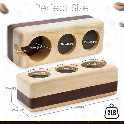 62mm Tamper Holders - Wooden Portafilter Holder & Espresso Station