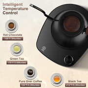 Gooseneck Electric Kettle, Intelligent Temperature Control, Stainless Steel Inner, Quick Heating, for Pour Over Coffee, Brew Tea, Boil Hot Water, 1000W 0.9L Black
