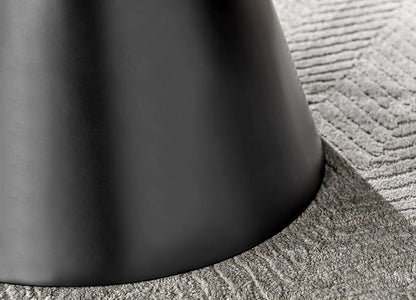 Coffee Table - Palma Round Coffee Table - Contemporary Minimalist Black Round Coffee Table with Tapered Central Pillar - Living Room Furniture
